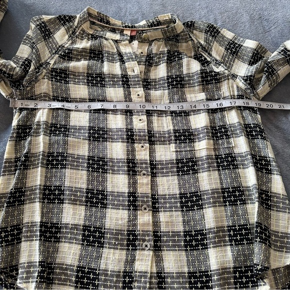 NWT Anthropologie Pilcro Wool Blend Breezy Plaid Button Up Shirt Yellow Black - Picture 16 of 16